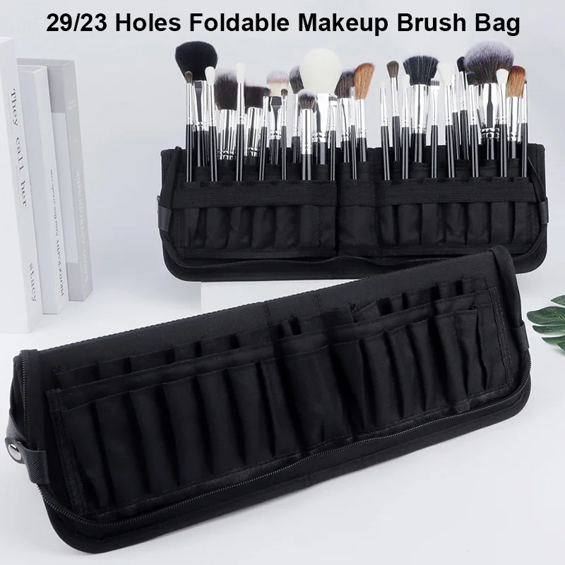 Tech Accessories Travel Bag - 29/23 Holes Foldable Makeup Brush Bag