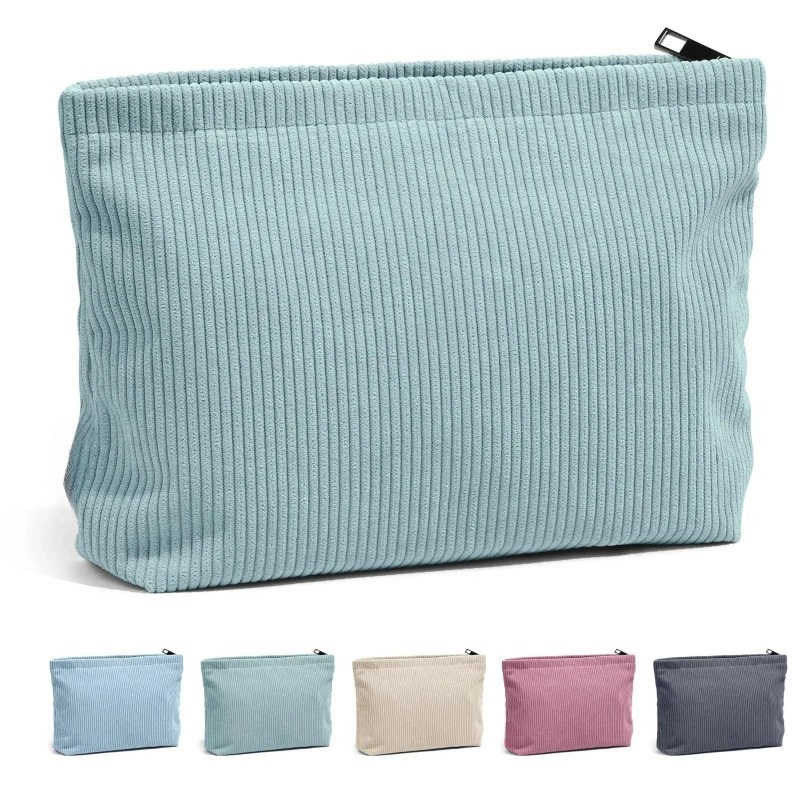 Tech Accessories Travel Bag - Corduroy Travel Cosmetic Bag Portable Makeup