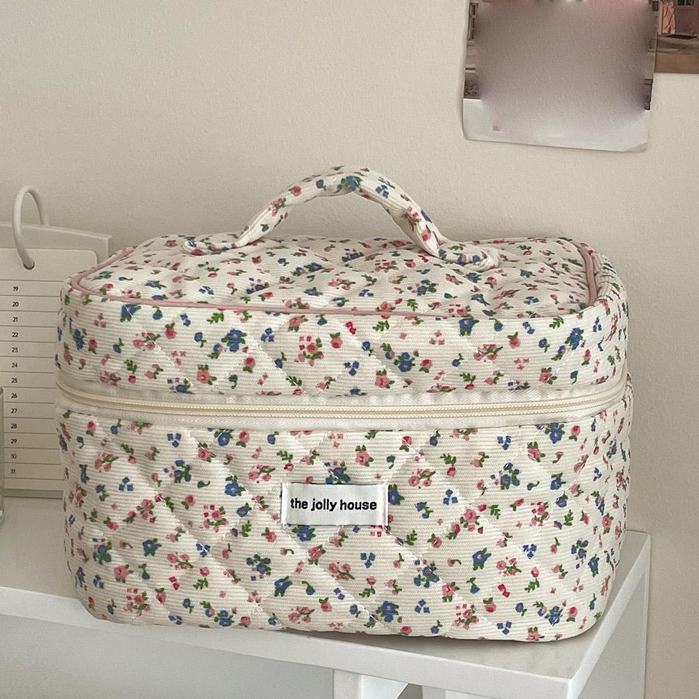 Vintage Floral Quilted Makeup  - Tech Accessories Travel Bag review and price