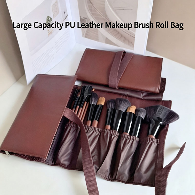 PU Leather Makeup Brush Roll B - Tech Accessories Travel Bag review and price