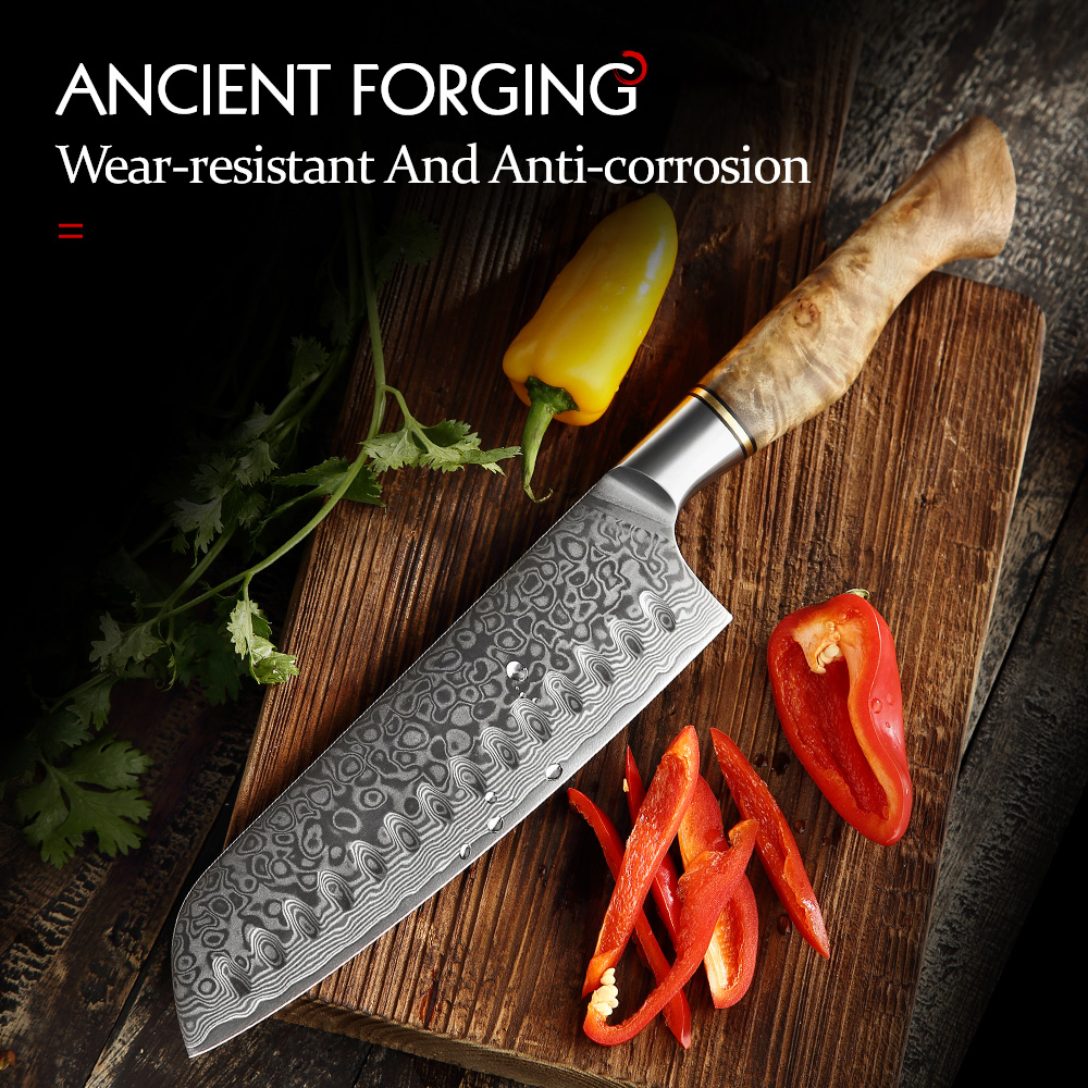 HEZHEN 7 inch Santoku Knife Re - High Tech Kitchen Accessories review and price